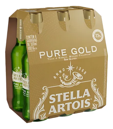 CERVEJA STELLA ARTOIS PURE GOLD 330ML 6UN