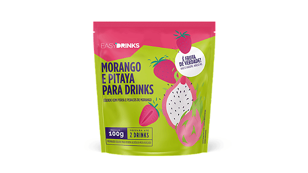PREP P/ DRINKS EASY DRINK MONODOSE FRUTAS MORANGO PITAYA 100G