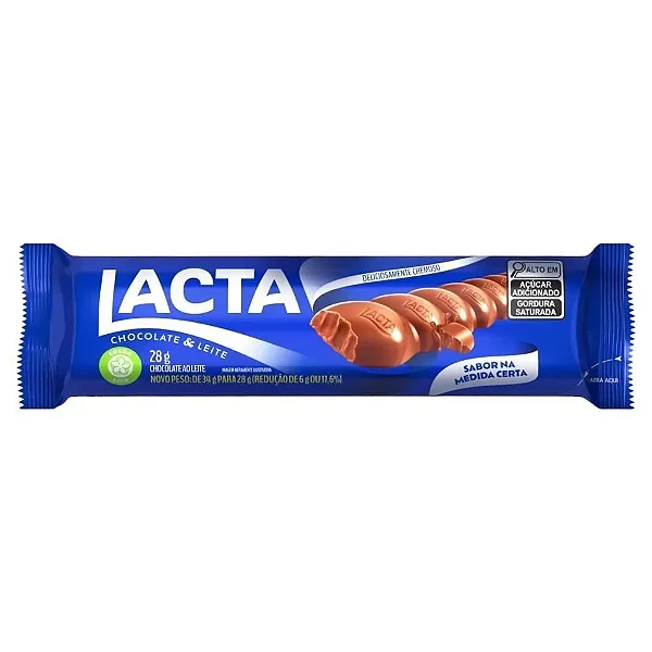 CHOCOLATE AO LEITE LACTA 28G