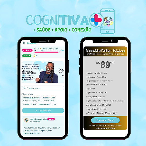 App Cognitiva+ | PLANO FAMILIAR PLUS | TELEPSICOLOGIA