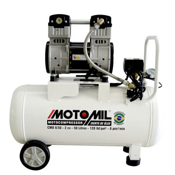 COMPRESSOR DE AR MOTOMIL CMO-8/50BR - 8 PÉS / 50 Litros / Monofásico / SEM ÓLEO