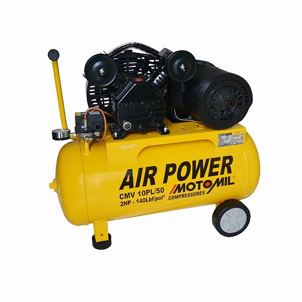 COMPRESSOR DE AR MOTOMIL CMV-10PL/50A POWER - 10 PÉS - 50 LITROS MONO