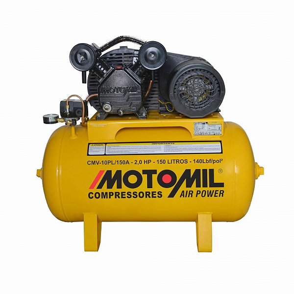 COMPRESSOR DE AR MOTOMIL CMV-10PL-150A POWER - 10 PÉS - 150 LITROS MONO