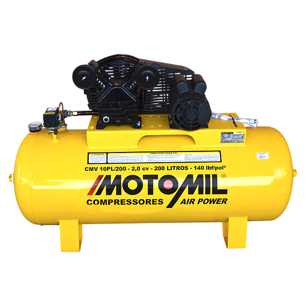 COMPRESSOR DE AR MOTOMIL CMV-10PL/200 POWER - 10 PÉS - 200 LITROS BIVOLT