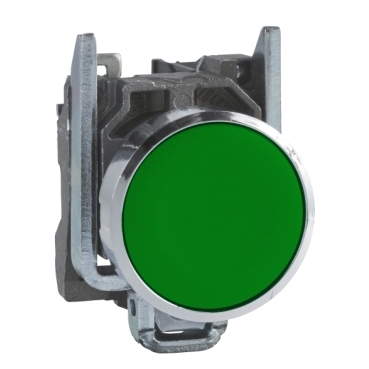 BOTÃO METALICO Ø22mm RETORNO MOLA - VERDE - NA - XB4BA31