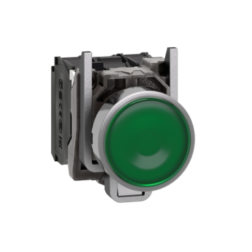 BOTÃO LUMINOSO Ø22mm METÁLICO - RETORNO MOLA - VERDE - NA+NF 24VCA/CC XB4BW33B5 SCHNEIDER