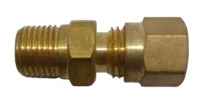 CONEXÃO LATÃO ROSCA MACHO NPT 1/8" X TUBO 4MM COM ANILHA NF-6063