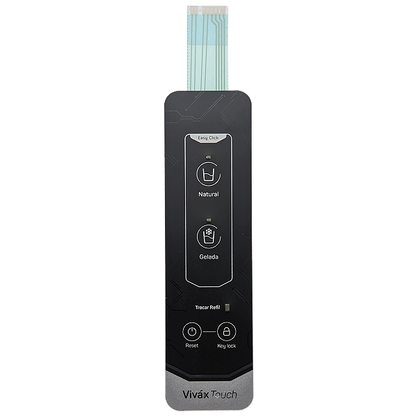 Teclado Capacitivo Preto Touch Acionamento Gelado-Natural DUE