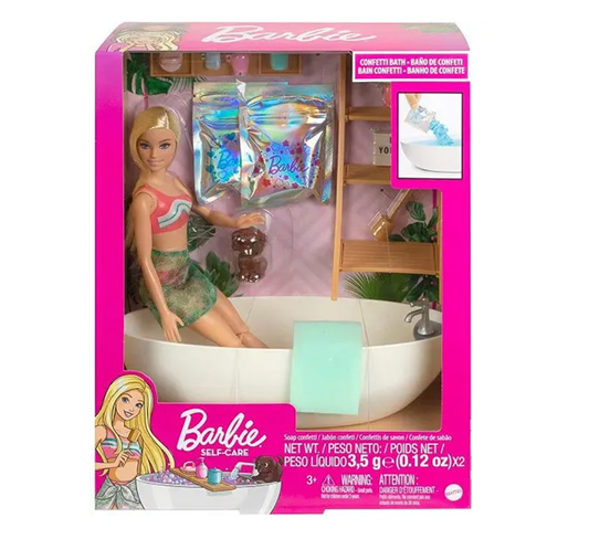 HKT92 BARBIE BANHO DE CONFETE COM BONECA