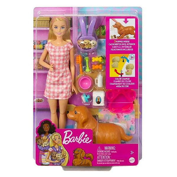 HCK75 BARBIE CACHORRINHOS RECEM NASCIDOS