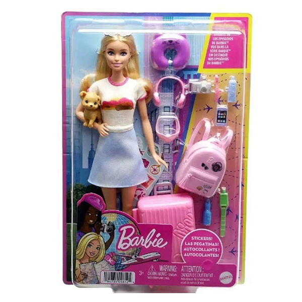 HJY18 BARBIE CONJUNTO DE VIAGEM BONECA E