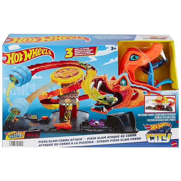 HTN81 HOT WHEELS CITY PISTA ATAQUE DE COBRA VS PIZ