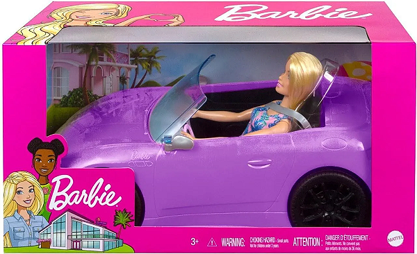 HBY29 BARBIE CARRO CONVERSIVEL ROSA COM BONECA