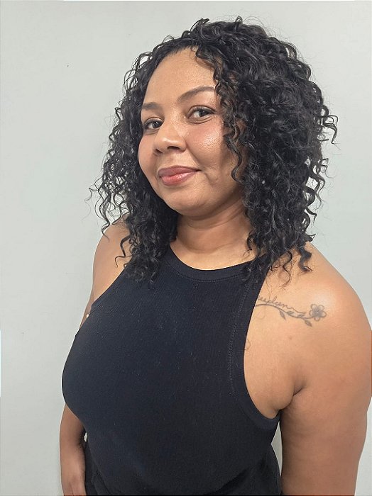 DALILA - Wig Cacheada 40cm Bioproteína | Castanho Escuro