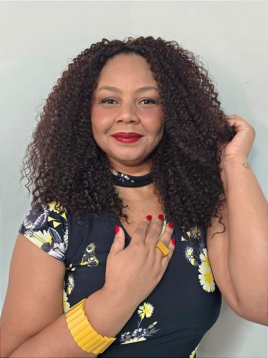ZURI - Wig Cacheada 65cm com Volumão | Castanho Escuro