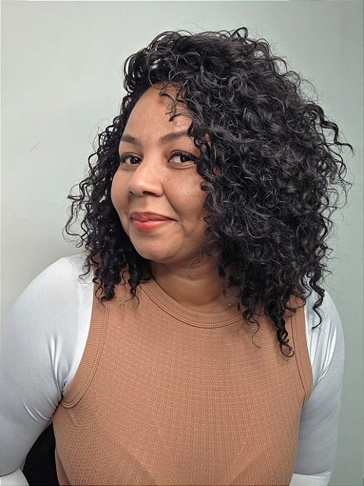 DALILA - Wig Cacheada 40cm Bioproteína | Preta