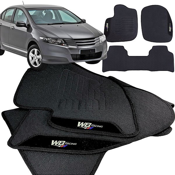 Tapete pra Carro Borracha Honda City 2009 a 2014 3 Peças