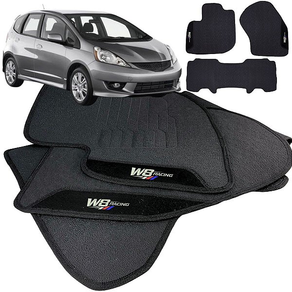 Tapete pra Carro Borracha Honda New Fit 2009 a 2014 3 Peças