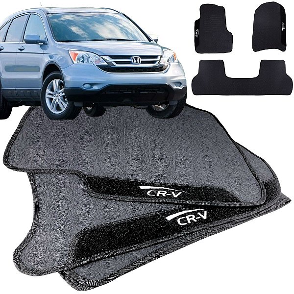 Tapete pra Carro Borracha Honda Crv 2007 a 2011 3 Peças