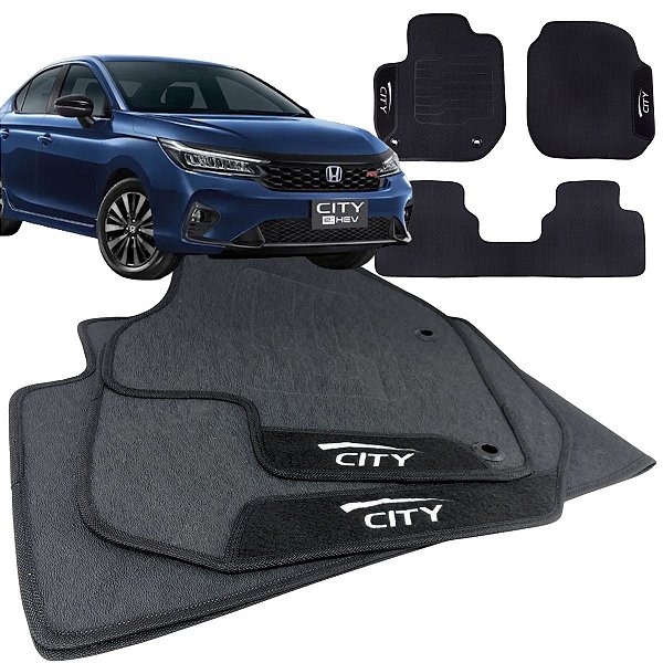 Tapete pra Carro Borracha Honda City 2022 a 2025 3 Peças