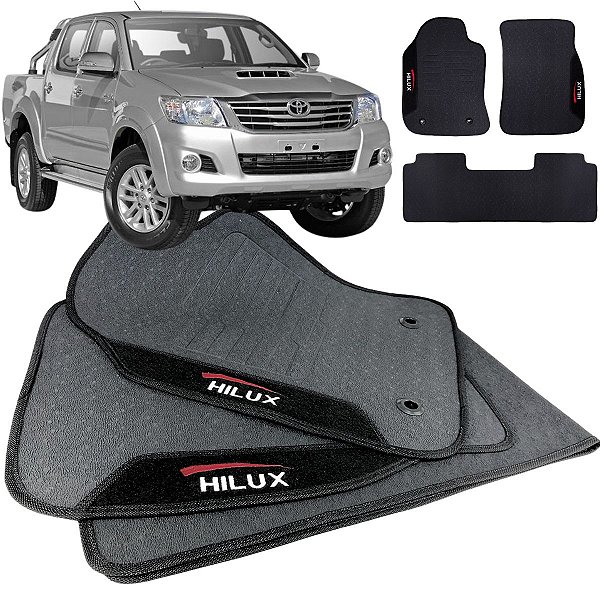 Tapete pra Carro Borracha Toyota Hilux 2005 a 2015 3 Peças