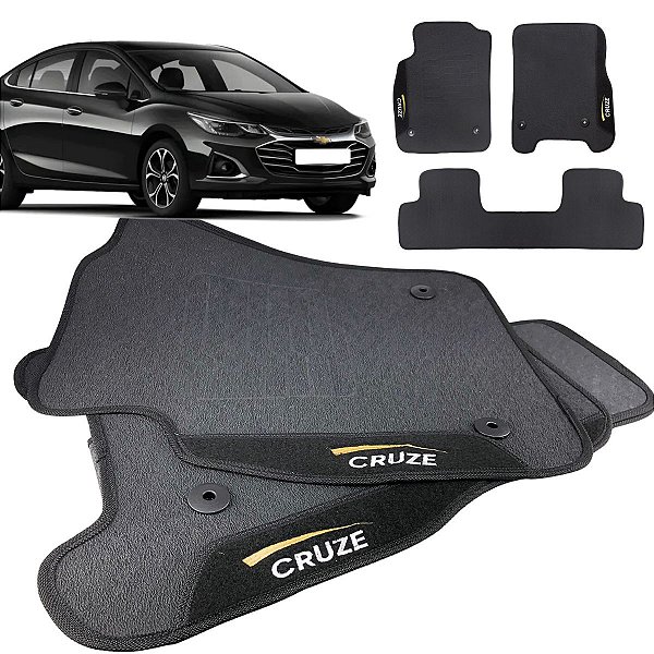 Tapete pra Carro Borracha Chevrolet Cruze 2011 a 2016 3 Peças