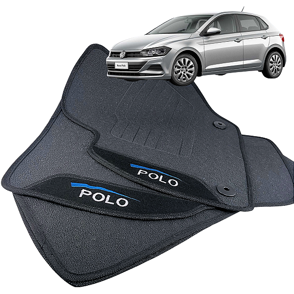 Tapete pra Carro Borracha Volkswagen Polo 2018 a 2025 3Peças