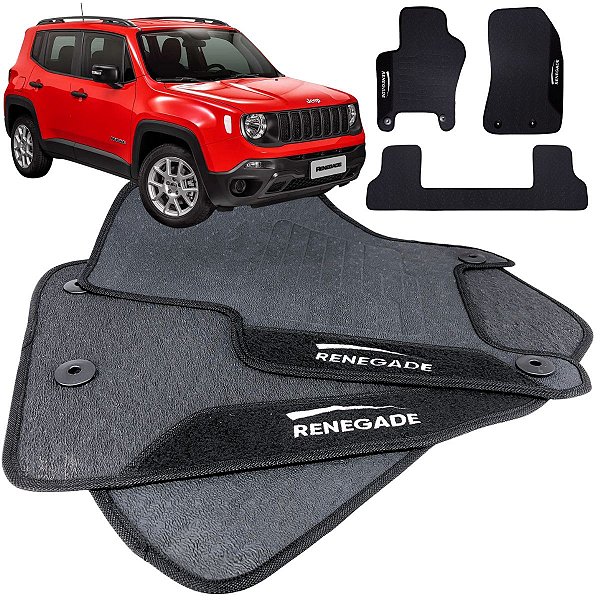 Tapete pra Carro Borracha Jeep Renegade 2015 a 2025 3 Peças