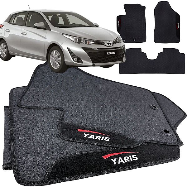 Tapete pra Carro Borracha Toyota Yaris 2018 a 2023 3 Peças
