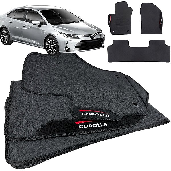 Tapete pra Carro Borracha Corolla 2020 a 2025 3 Peças