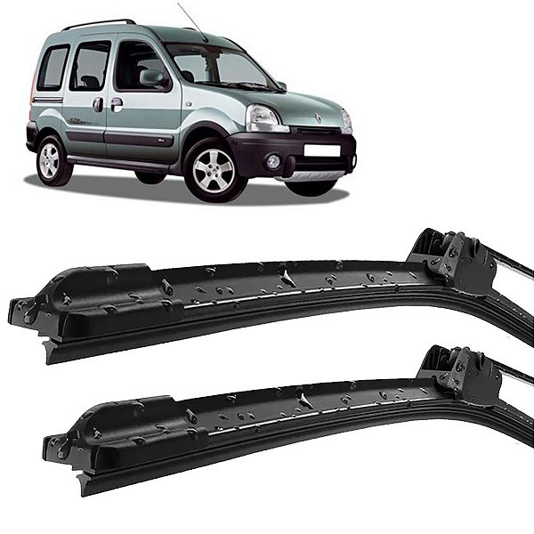 Par Palheta Limpador ParaBrisa Kangoo e Express 1997 a 2011 Silicone encaixe Gancho