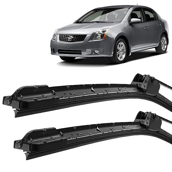 Par Palheta Limpador ParaBrisa Sentra 2007 2008 2009 2010 2011 2012 Silicone encaixe Gancho