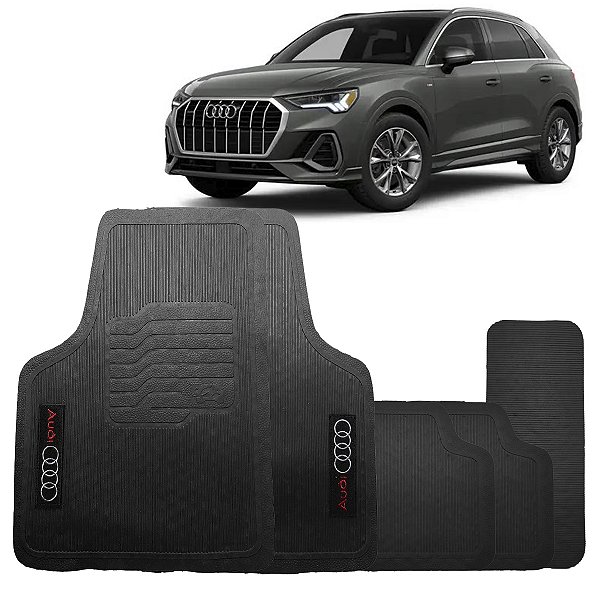 Jogo Tapete Audi Q3 2012 a 2022 Borracha Com Logo