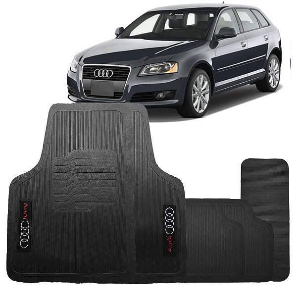 Jogo Tapete Audi A3 2007 a 2012 Borracha Com Logo