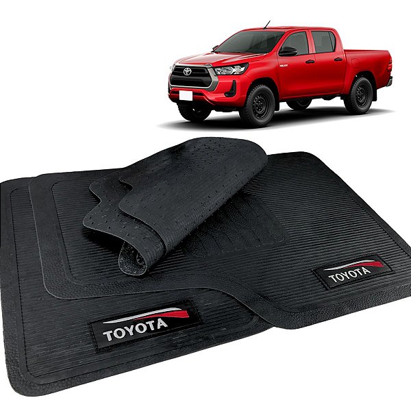 Jogo de Tapete Hilux 2019 a 2023 Borracha Com Logo