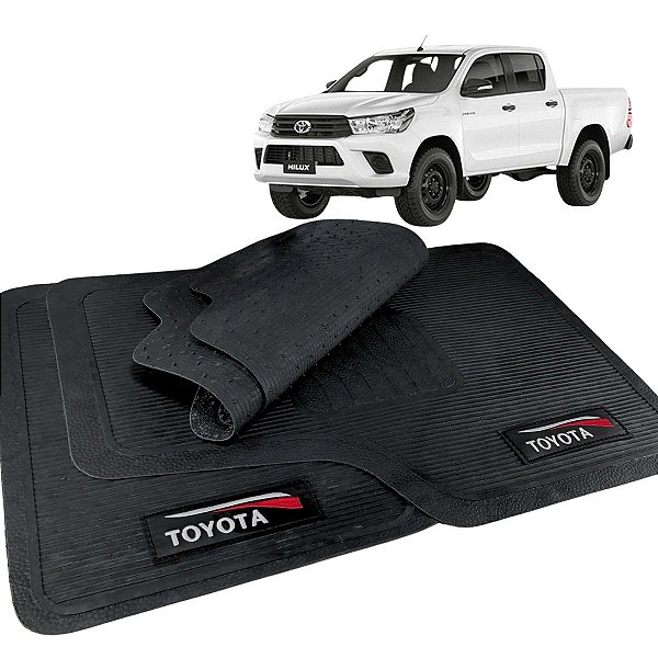 Jogo de Tapete Hilux 2016 a 2018 Borracha Com Logo