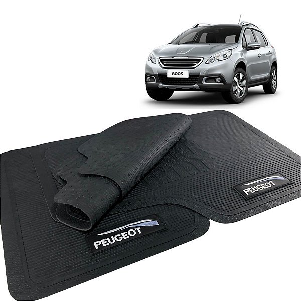 Jogo de Tapete Peugeot 2008 2015 a 2018 Borracha Com Logo