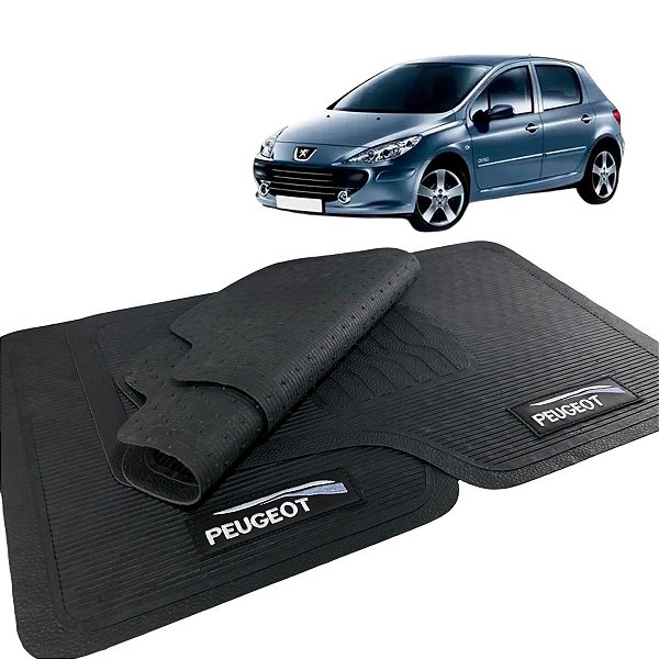 Jogo de Tapete Peugeot 307 2007 a 2012 Borracha Com Logo