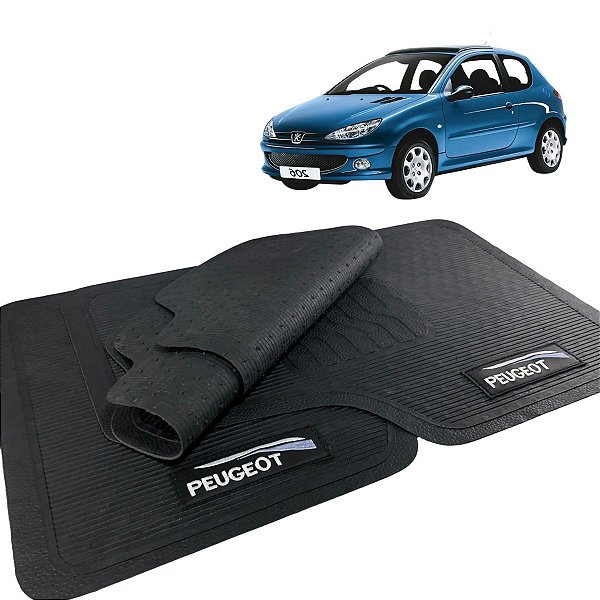 Jogo de Tapete Peugeot 206 2006 a 2010 Borracha Com Logo