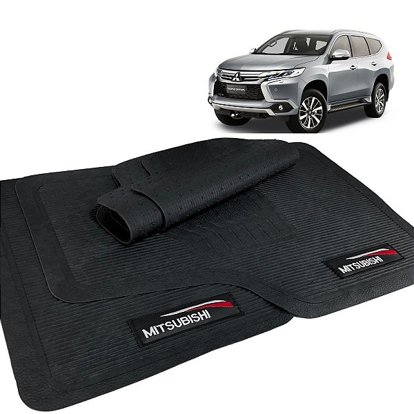 Jogo de Tapete Pajero Sport 2012 a 2017 Borracha Com Logo