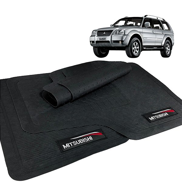 Jogo de Tapete Pajero Sport 2006 a 2011 Borracha Com Logo