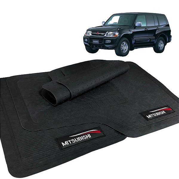 Jogo de Tapete Pajero Full 2000 a 2005 Borracha Com Logo