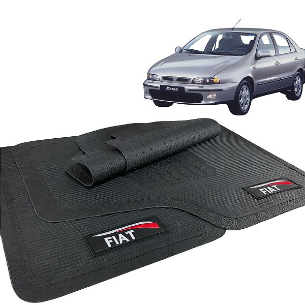 Jogo Tapete Marea 1997 a 2007 Borracha com Logo Fiat