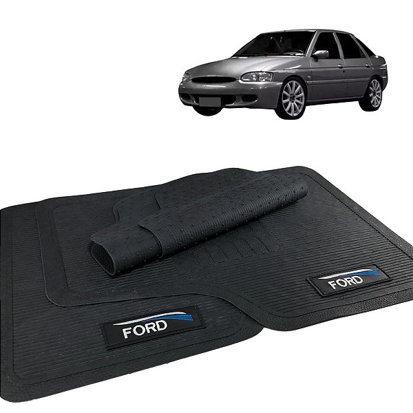 Jogo Tapete Escort Zetec 1997 a 2002 Borracha com logo