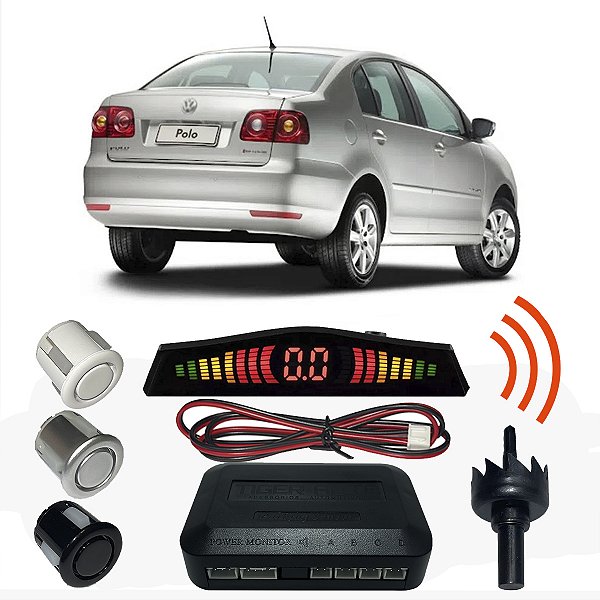 Sensor Estacionamento Ré Polo Sedan com Display 4 pontos