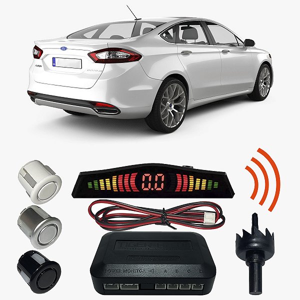 Sensor Estacionamento Ré Fusion com Display 4 pontos