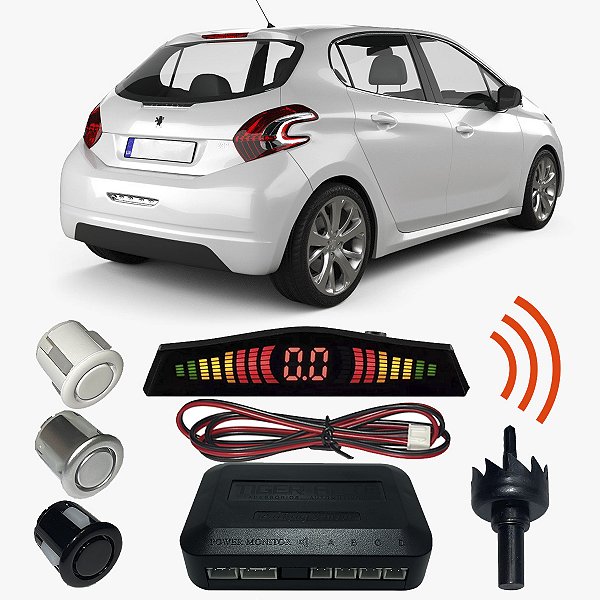Sensor Estacionamento Ré Peugeot 208 com Display 4 pontos