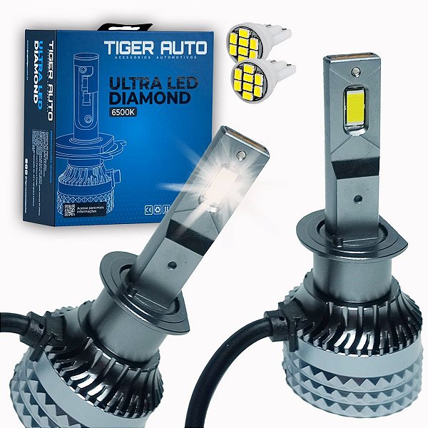 Kit Lâmpada Ultra Led Diamond Farol Alto Cobalt 17/20 60W 6500k