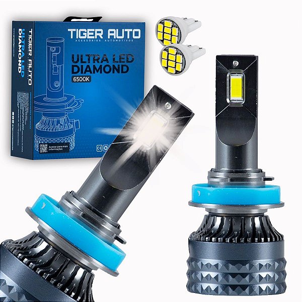 Kit Lâmpada Ultra Led Diamond Farol Milha Audi A1 11/12 60W 6500k