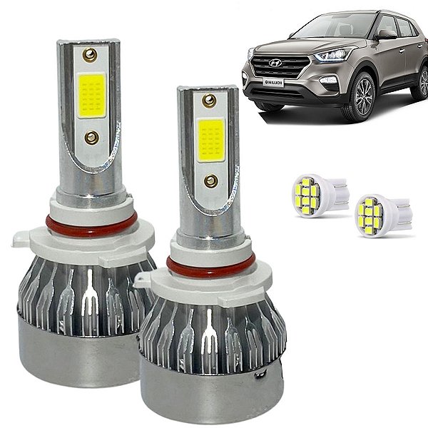 Kit Super Led Creta 1.6 2017 a 2021 Farol Milha H11 20000 Lumens